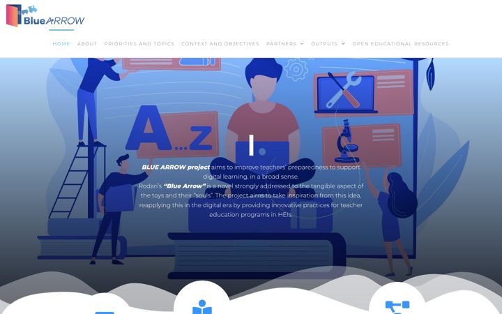 Screenshot of bluearrowproject.eu