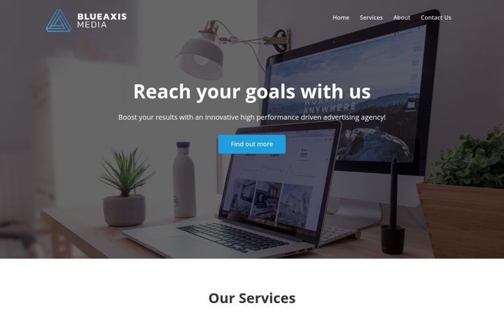Screenshot of blueaxis-media.com