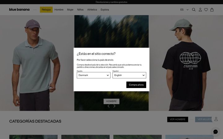 Екранна снимка на bluebananabrand.com