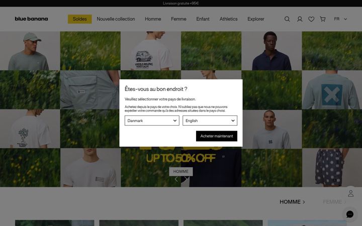 Екранна снимка на bluebananabrand.fr