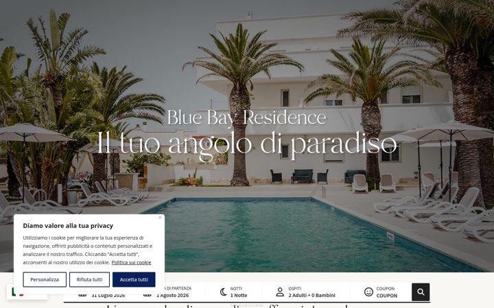 Ekraanipilt saidist bluebayresidence.it