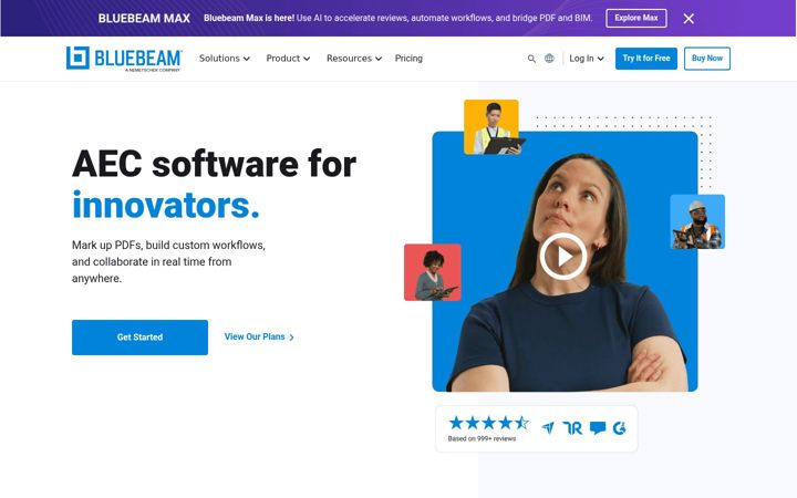 Screenshot of bluebeam.co.uk