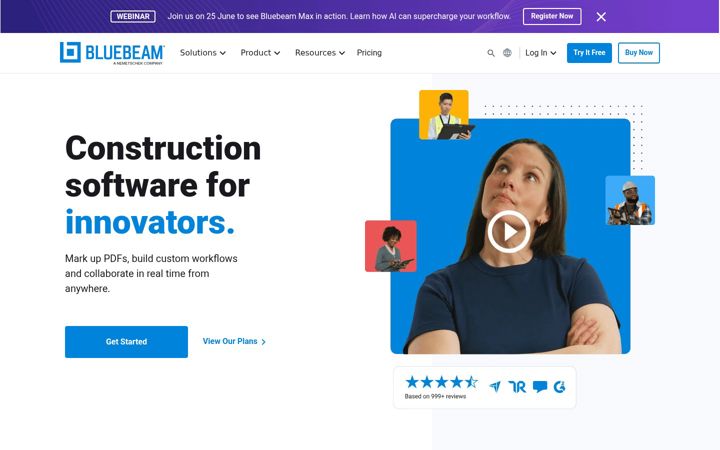 Screenshot of bluebeam.com.au