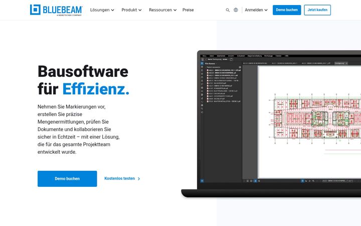 Skjámynd af bluebeam.de