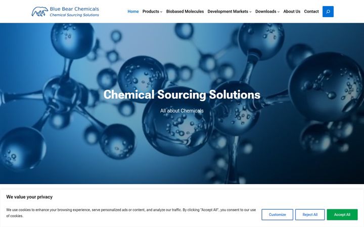 Screenshot of bluebearchemicals.com