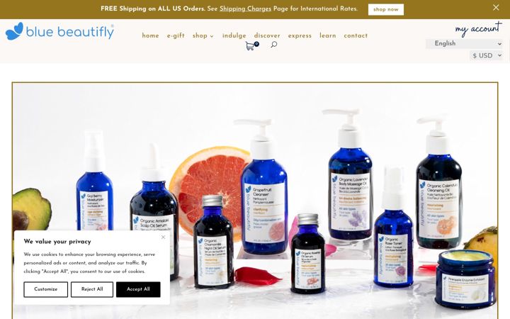 Screenshot von bluebeautifly.com