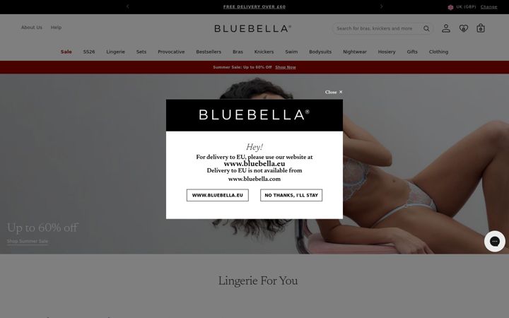 Kuvakaappaus sivustosta bluebella.com