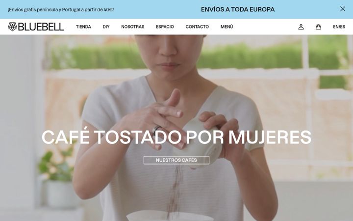 Screenshot von bluebellcoffeeco.com