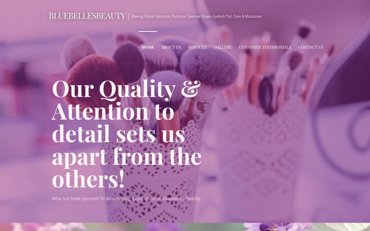Screenshot of bluebellesbeauty.com