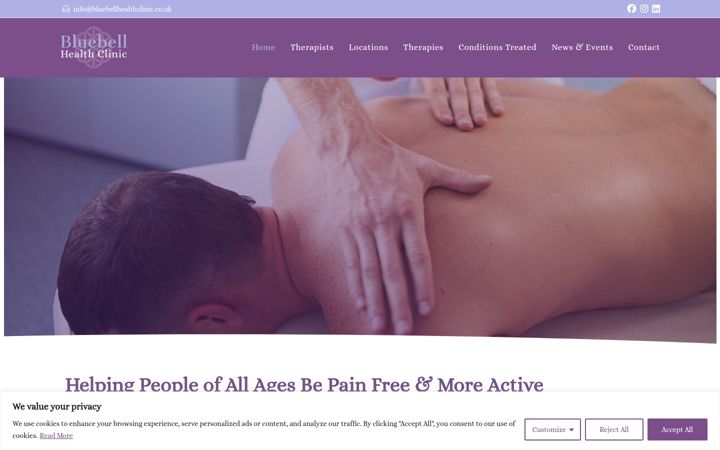 Screenshot of bluebellhealthclinic.co.uk