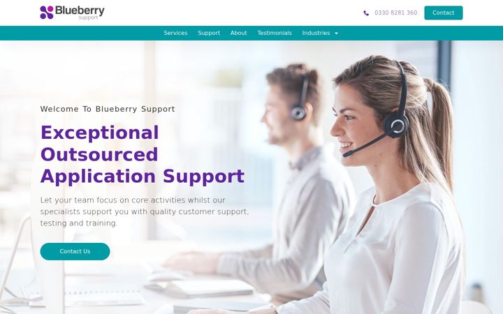 Screenshot του blueberry-support.co.uk