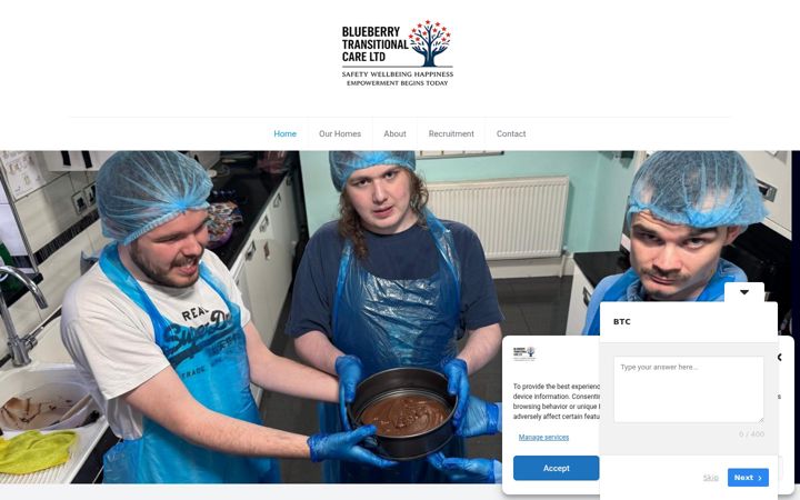 Screenshot of blueberrytransitionalcare.co.uk