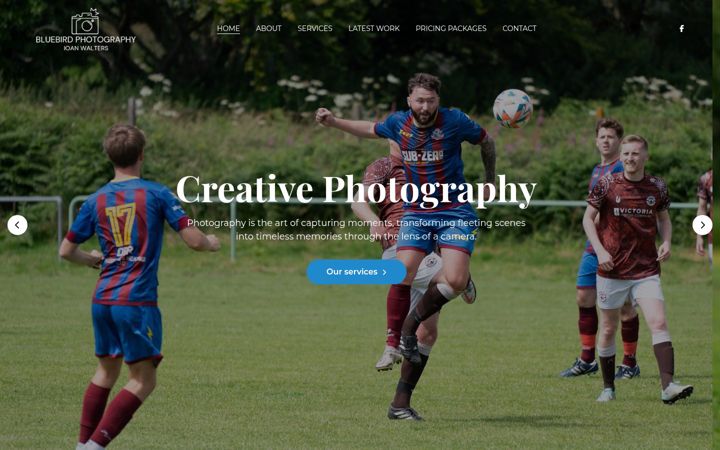 Screenshot of bluebird-photography.co.uk