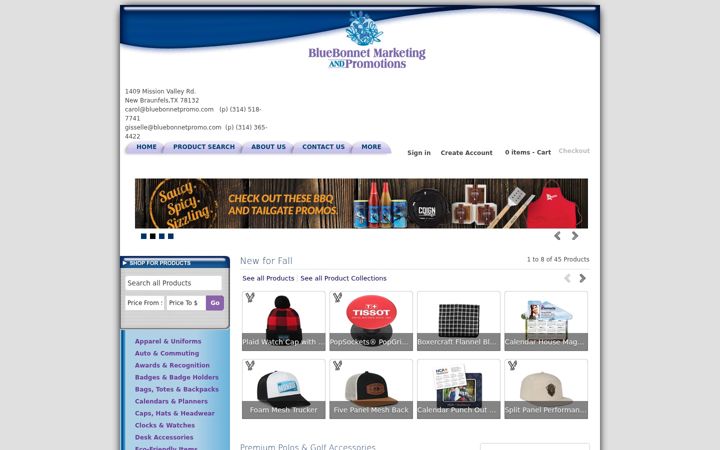 Screenshot of bluebonnetpromo.com