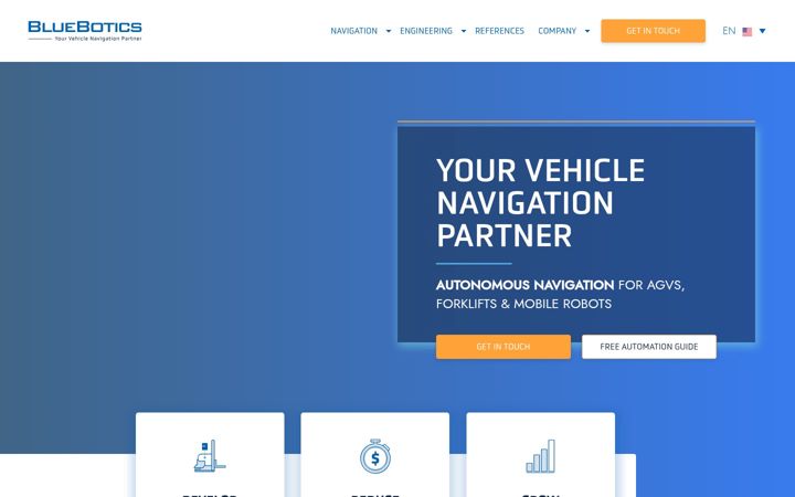 Screenshot of bluebotics.com