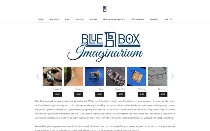 Screenshot of blueboximaginarium.com