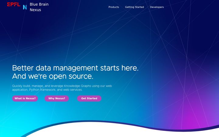 Screenshot of bluebrainnexus.io