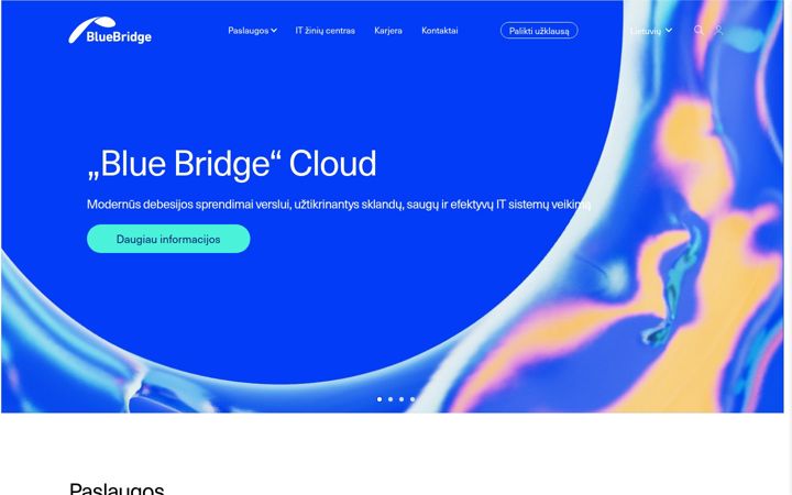 Screenshot stránky bluebridge.lt