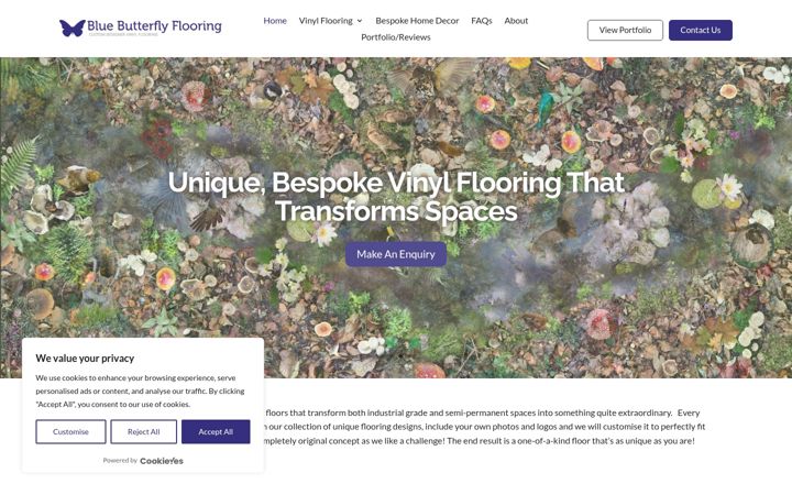 Screenshot stránky bluebutterflyflooring.com