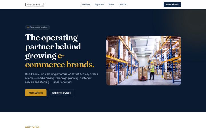 Screenshot of bluecandle.biz