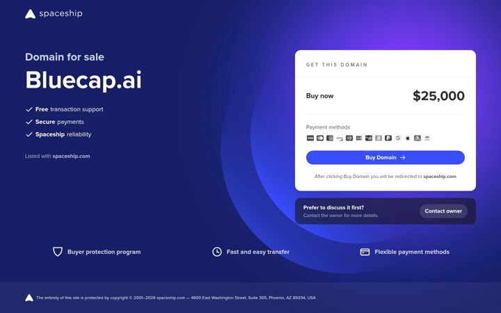 Screenshot of bluecap.ai