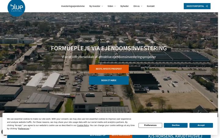 Képernyőkép: bluecapital.dk