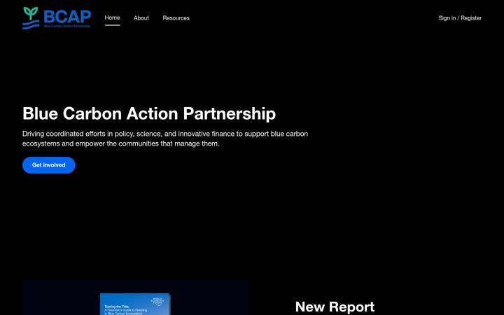 Screenshot of bluecarbonactionpartnership.org