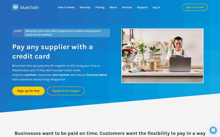 Screenshot of bluechain.com