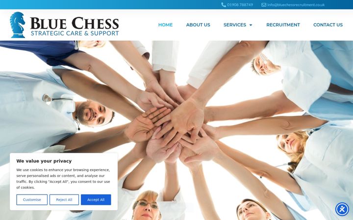Screenshot of bluechessrecruitment.co.uk