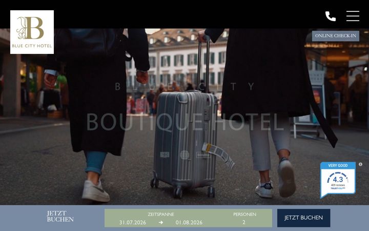 Screenshot of bluecityhotel.ch