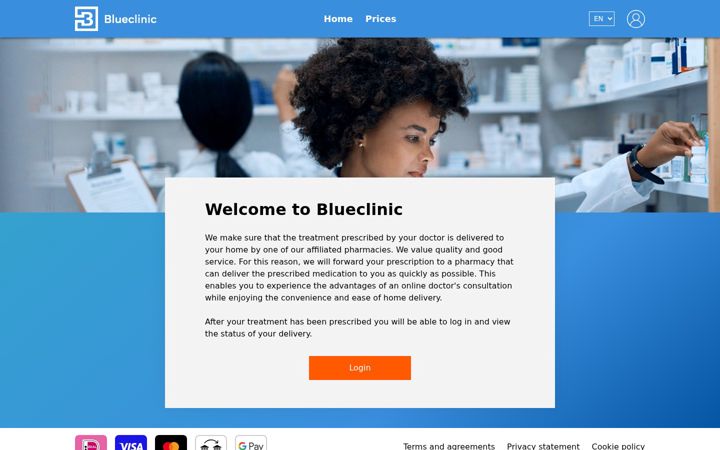 Screenshot of blueclinic.co.uk