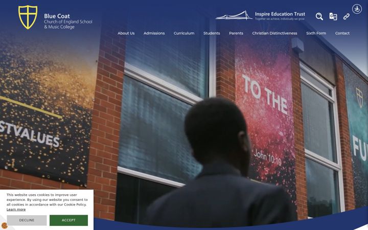 Screenshot of bluecoatschool.com