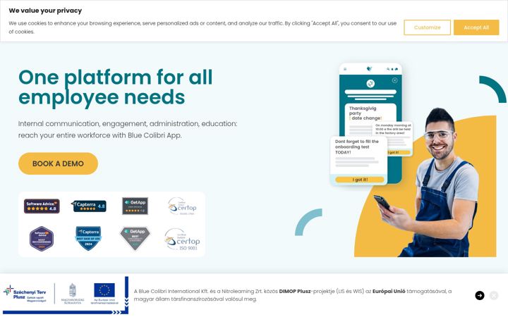 Screenshot of bluecolibriapp.com