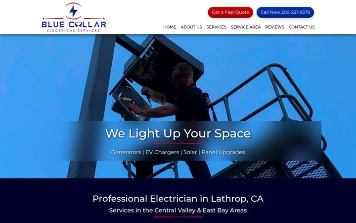 Skærmbillede af bluecollarelectricalservices.com
