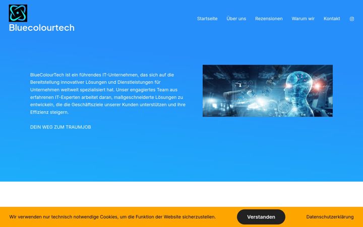 Screenshot of bluecolourtech.de