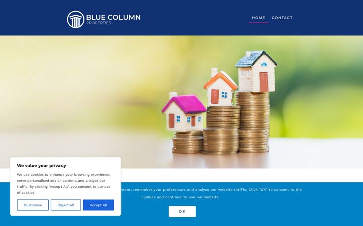 Screenshot of bluecolumn.co.uk