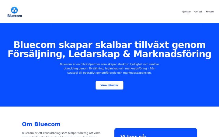 Screenshot of bluecom.nu