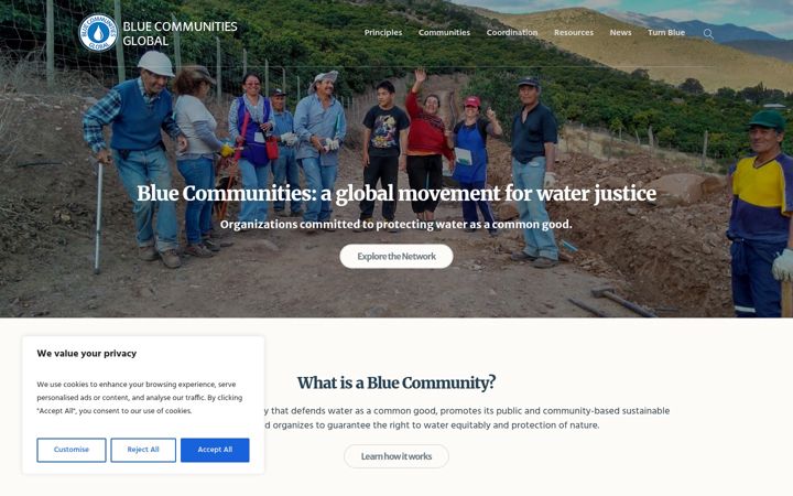 Screenshot of bluecommunitiesglobal.org