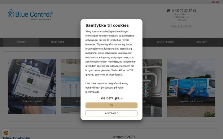 Screenshot von bluecontrol.dk