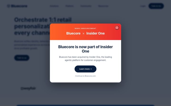 Snímek obrazovky bluecore.com