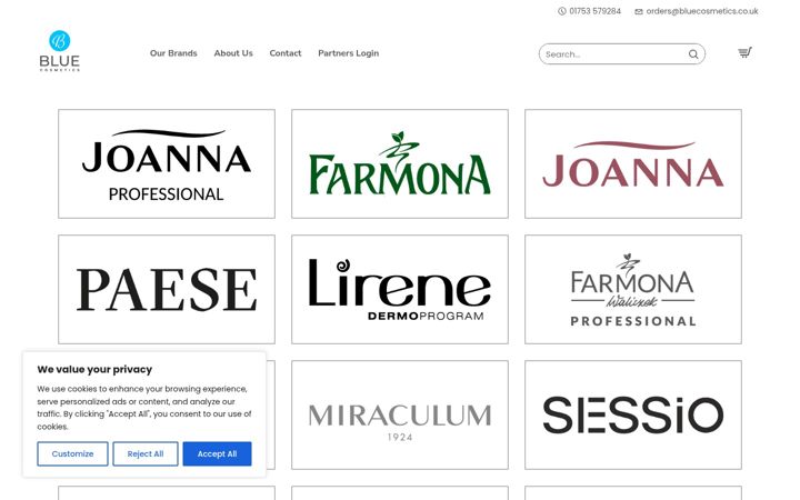 Screenshot of bluecosmetics.co.uk