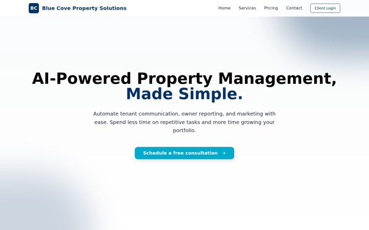 Screenshot of bluecovepropertysolutions.com