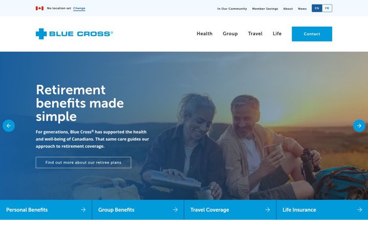 Screenshot of bluecross.ca