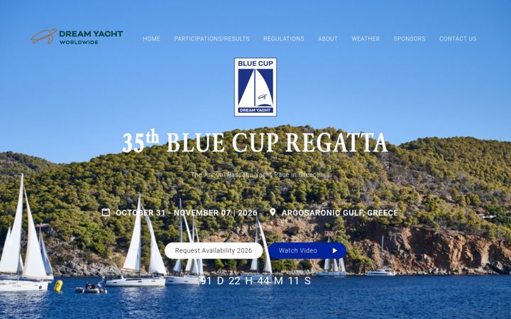 Screenshot ta' bluecupregatta.com