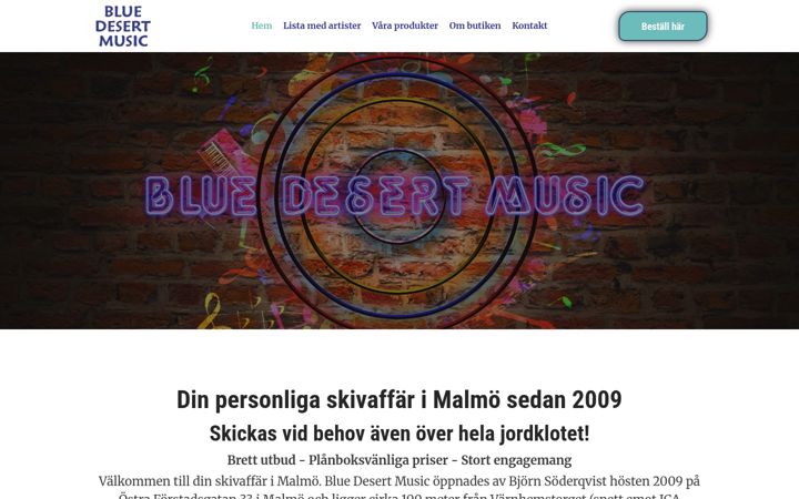 Screenshot of bluedesertmusic.com