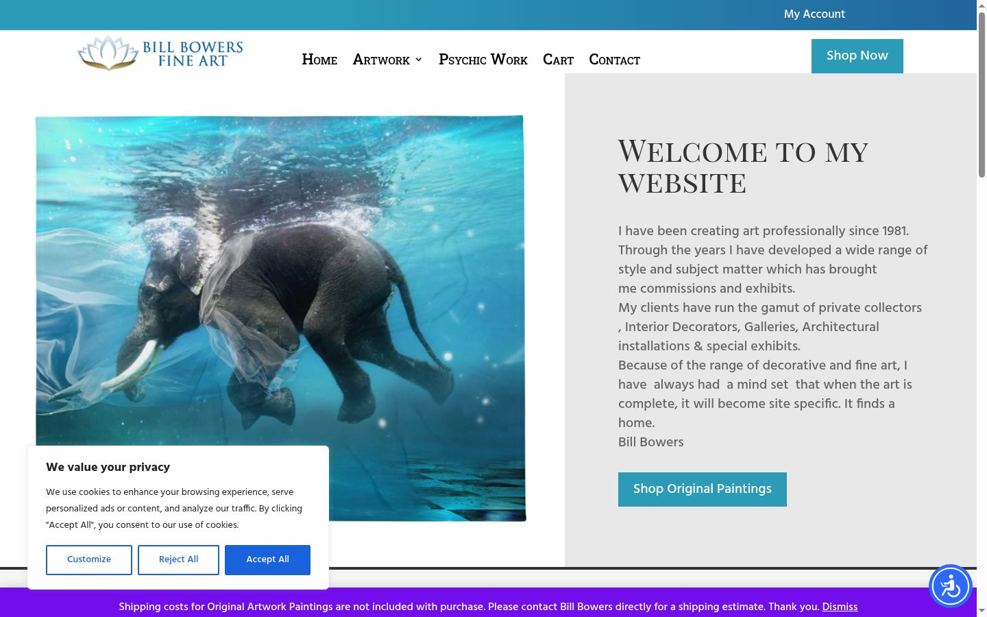 Screenshot del banner di consenso mostrato prima di qualsiasi interazione