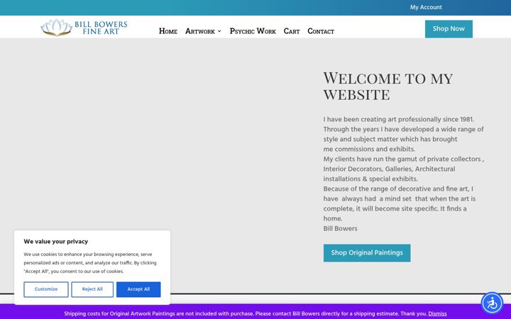 Screenshot di bluedharmafineart.com