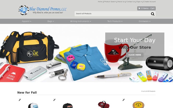 Screenshot di bluediamondpromos.com