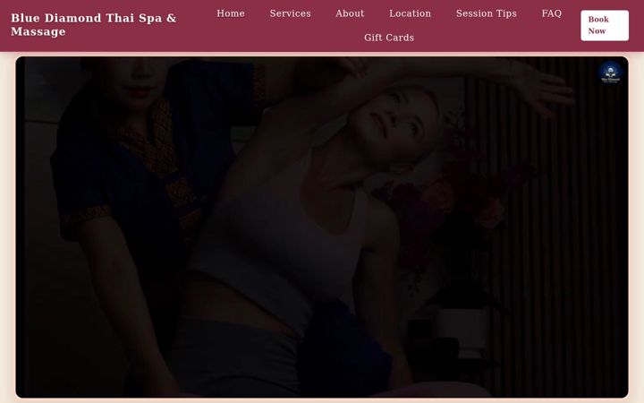 Screenshot of bluediamondthaispa.com