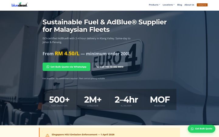Screenshot of bluediesel.com.my
